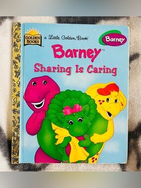 1996 Vintage “Barney: Sharing Is Caring” a Little Golden Book/EUC